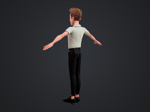 Cartoon Man Rigged Modèle 3D
