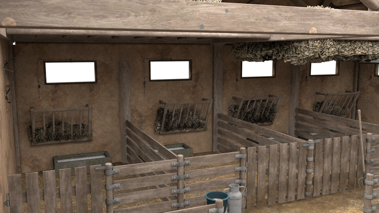 Horse Stable 3D Model .c4d .max .obj .3ds .fbx .stl .blend 