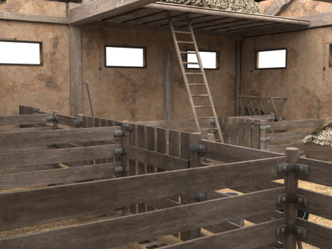 Horse Stable 3D Model