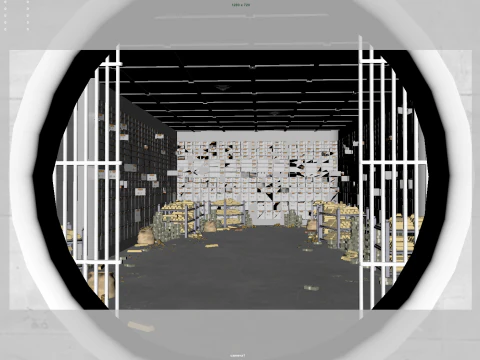 Gold bars bank vault 3D Model