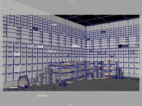Gold bars bank vault 3D Model