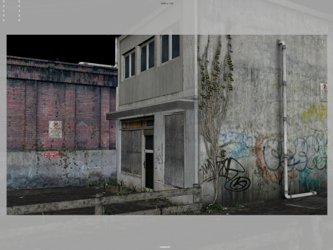 Graffiti Wall 3D Model