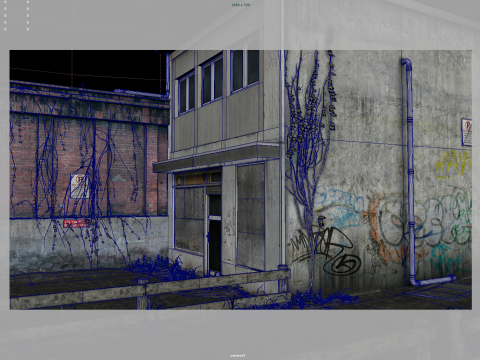 Graffiti Wall 3D Model