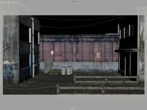 Graffiti Wall 3D Model