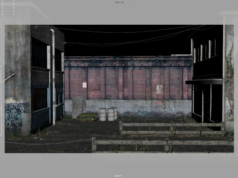 Graffiti Wall 3D Model