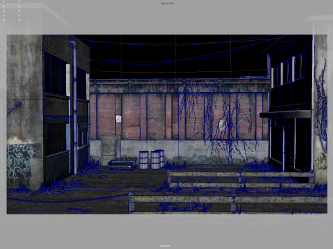 Graffiti Wall 3D Model