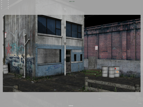 Graffiti Wall 3D Model