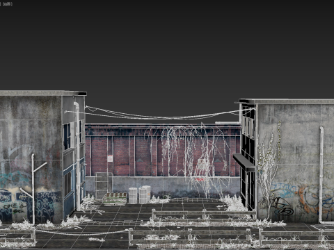 Graffiti Wall 3D Model