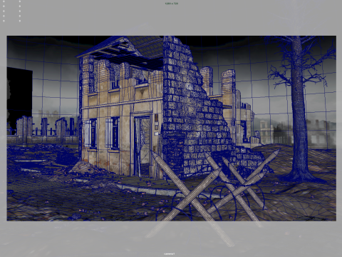 Detailed Ruined Building 3D मॉडल