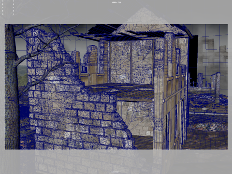 Detailed Ruined Building 3D मॉडल