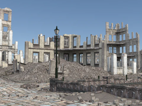 黙示録的な廃墟都市 3Dモデル
