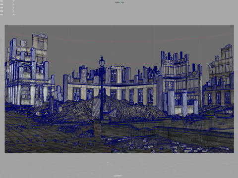 Post Apocalyptic Ruined City Model 3D