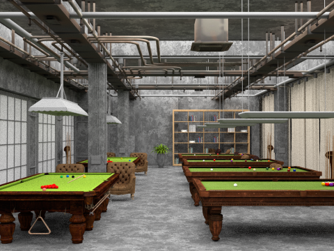 Billiard hall 3D Model