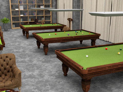 Billiard hall 3D Model
