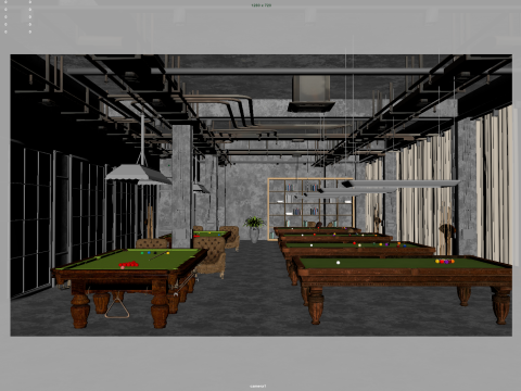 Billiard hall 3D Модель