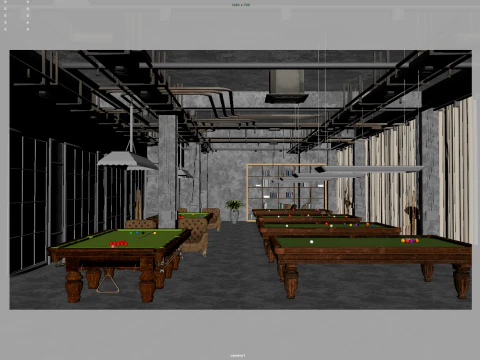 Billiard hall 3D Model