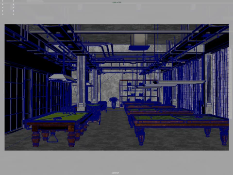 Billiard hall 3D Model