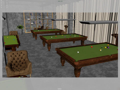 Billiard hall 3D Model