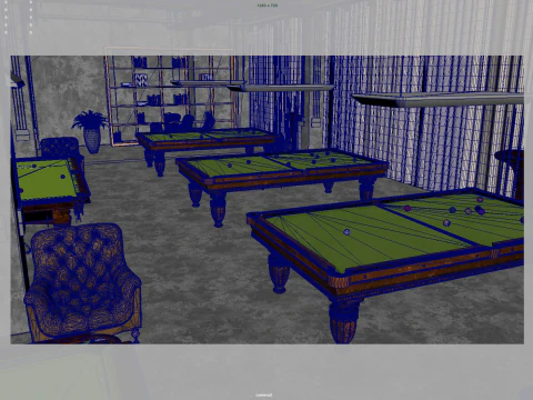 Billiard hall 3D Model