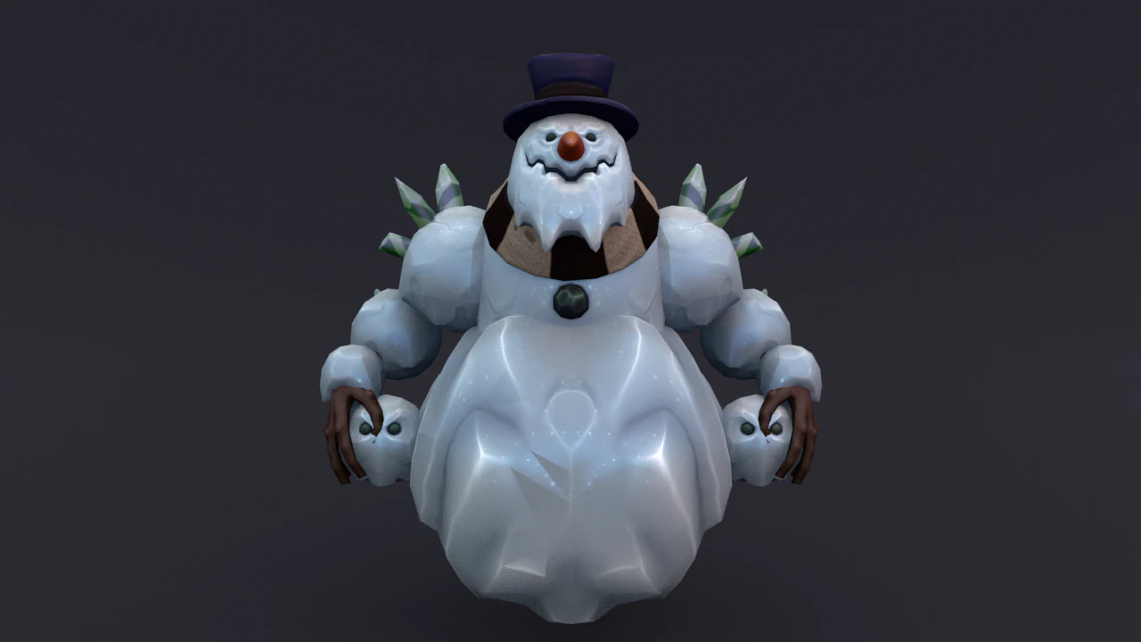 Snowman Monster 3D Model .c4d .max .obj .3ds .fbx .stl .blend 