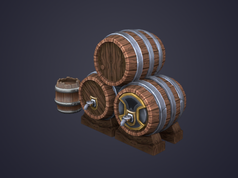 Wooden Barrel Modelo 3D