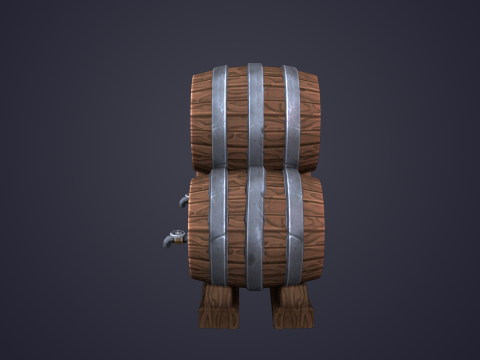 Wooden Barrel Modelo 3D