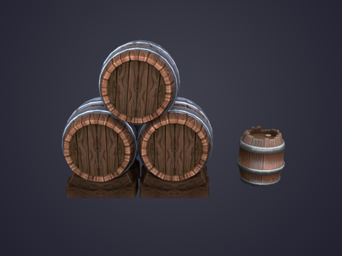 Wooden Barrel Modelo 3D