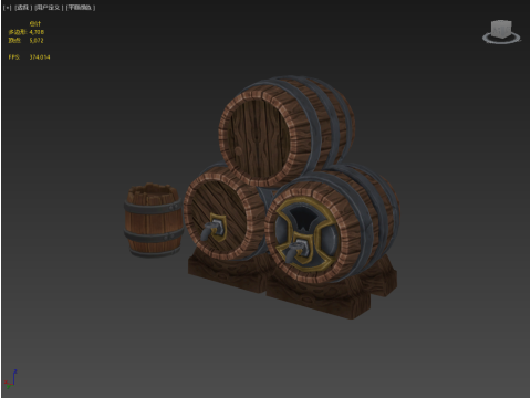 Wooden Barrel Modelo 3D