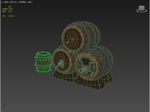 Wooden Barrel Modelo 3D