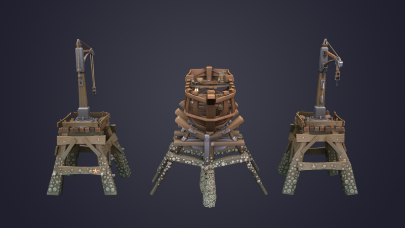 Game Boat - Building Pier 3D मॉडल .c4d .max .obj .3ds .fbx .stl .blend 