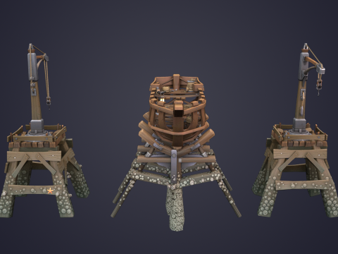 Game Boat - Building Pier 3D Model