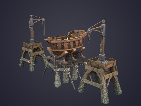 Game Boat - Building Pier 3D मॉडल
