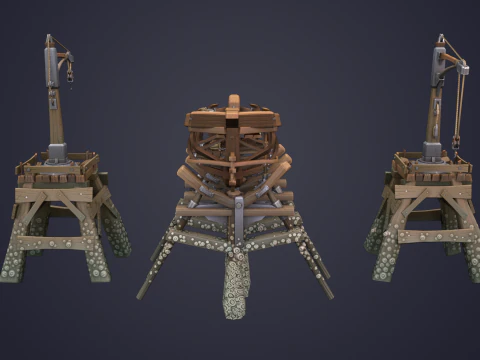 Game Boat - Building Pier 3D Model