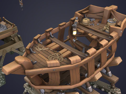 Game Boat - Building Pier 3D Model
