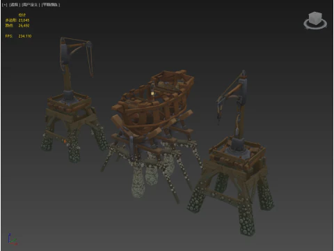Game Boat - Building Pier 3D Model