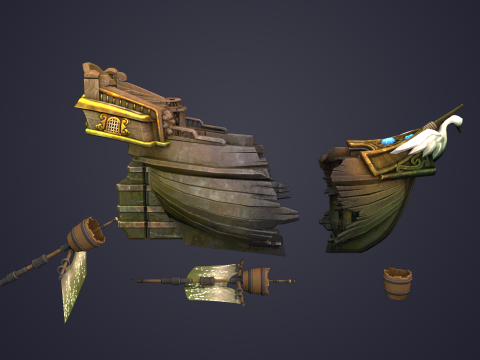 Half Ship Wreck 3Dモデル