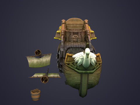 Half Ship Wreck 3D Model