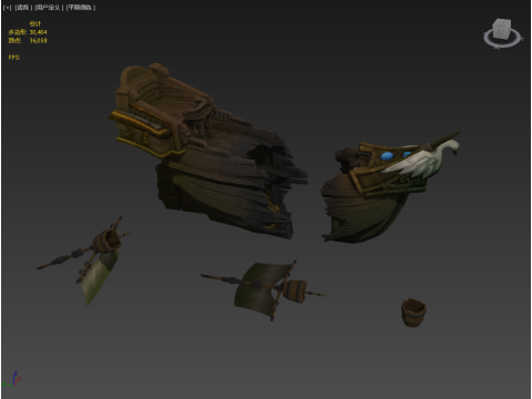 Half Ship Wreck 3D Model