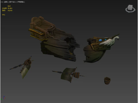 Half Ship Wreck 3D Model