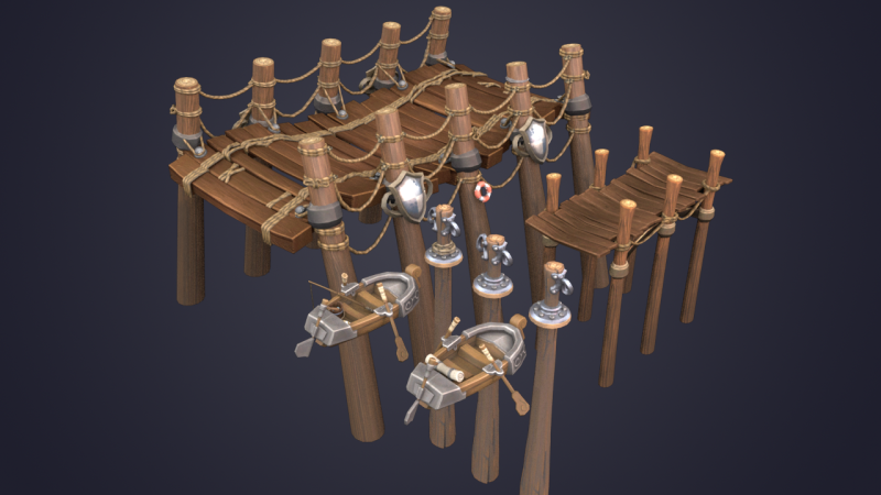 Marina for boats 3Dモデル .c4d .max .obj .3ds .fbx .stl .blend 