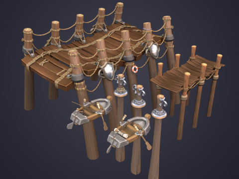 Marina for boats Modelo 3D