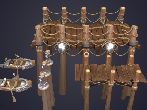 Marina for boats 3Dモデル
