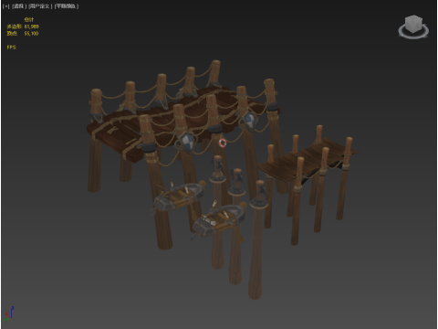 Marina for boats 3Dモデル