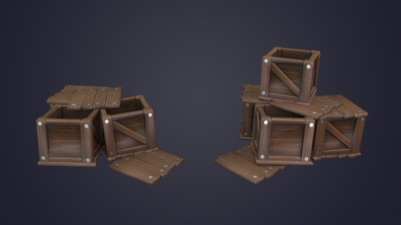 Wooden crate 3D Model .c4d .max .obj .3ds .fbx .stl .blend 