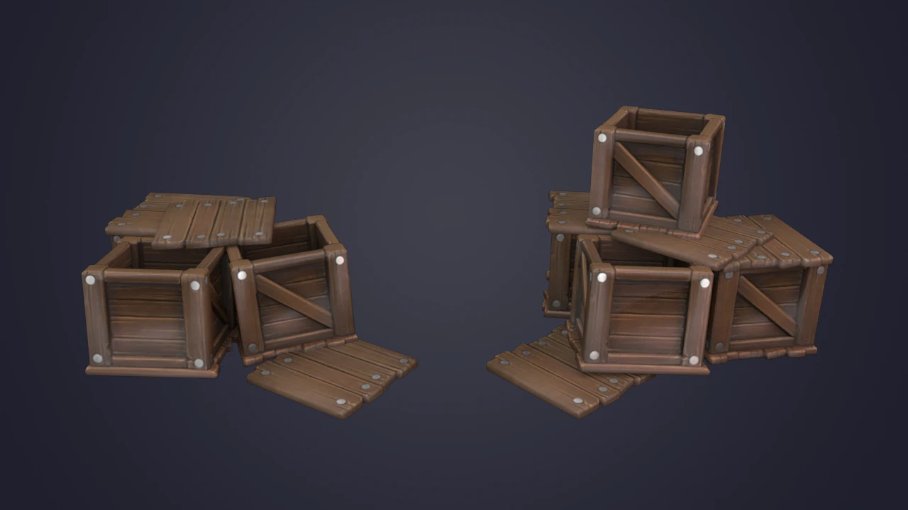 Wooden crate 3D Model .c4d .max .obj .3ds .fbx .stl .blend 