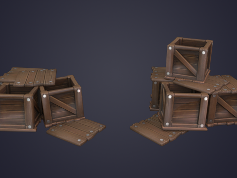 Wooden crate 3D-Modell