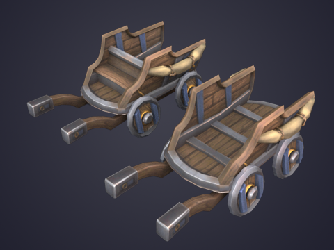 Medieval WheelBarrow 3D Модель