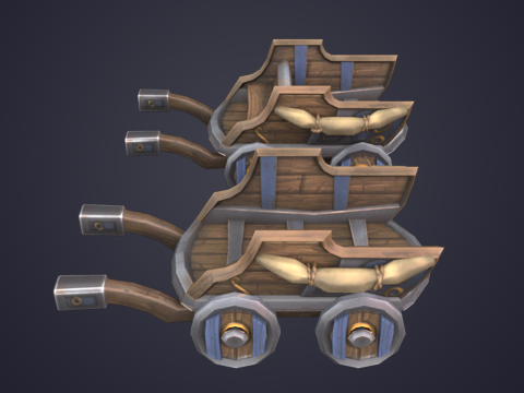 Medieval WheelBarrow 3D Model