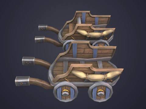 Medieval WheelBarrow 3D Model