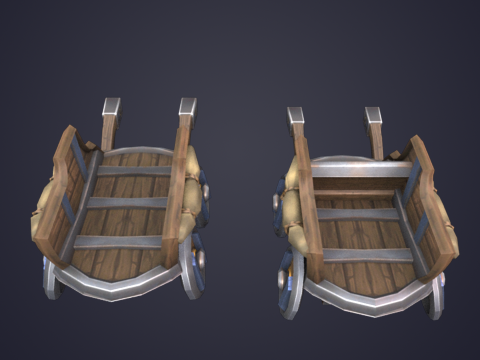 Medieval WheelBarrow 3D Model